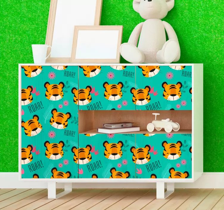 Meubelstickers kinderkamer tijger patroon - TenStickers