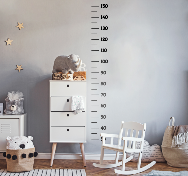 Minimalistisch muursticker groeimeter - TenStickers
