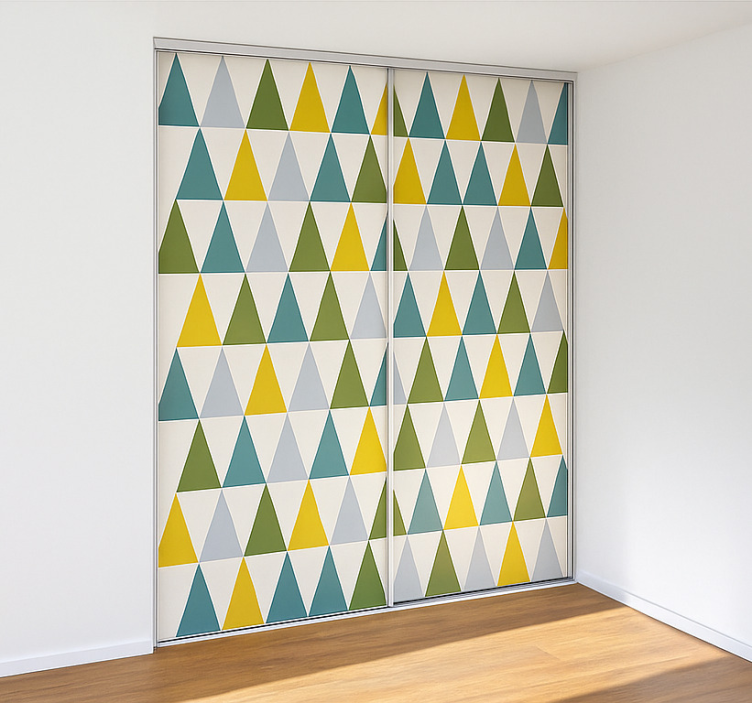 Minimalistische driehoeken meubel sticker - TenStickers