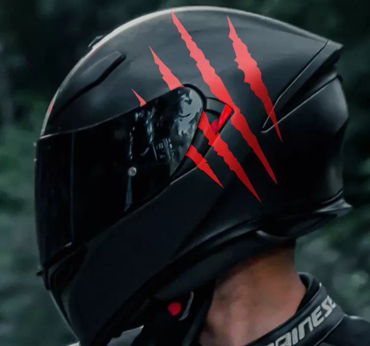 Monochrome kras ontwerp helm Motor sticker - TenStickers