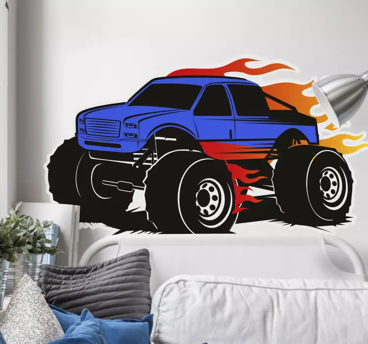 Monstertruck racen voertuigen sticker - TenStickers