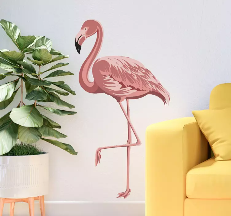Mooie flamingo vogel muursticker - TenStickers