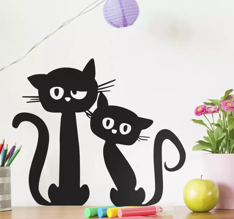 Muursticker kinderkamer dieren met grappige katten - TenStickers