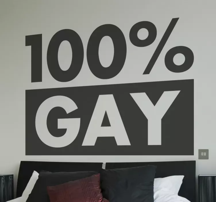 Muursticker 100 Procent Gay - TenStickers