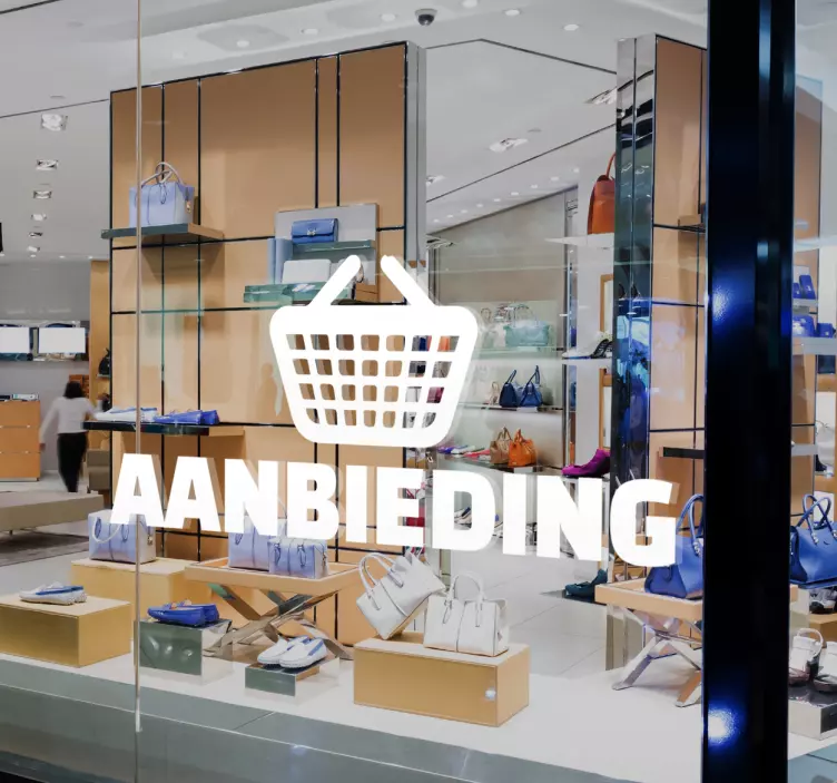 Muursticker aanbieding winkelmand - TenStickers