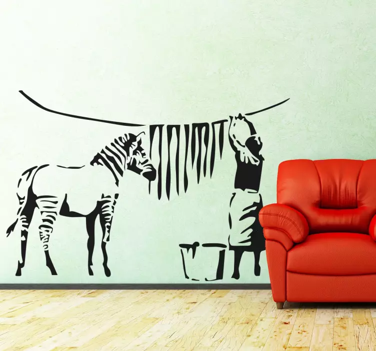 Muurstickers woonkamer Banksy Zebra Print - TenStickers