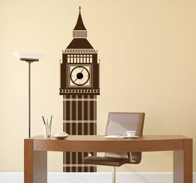 Klok sticker Big Ben tower - TenStickers