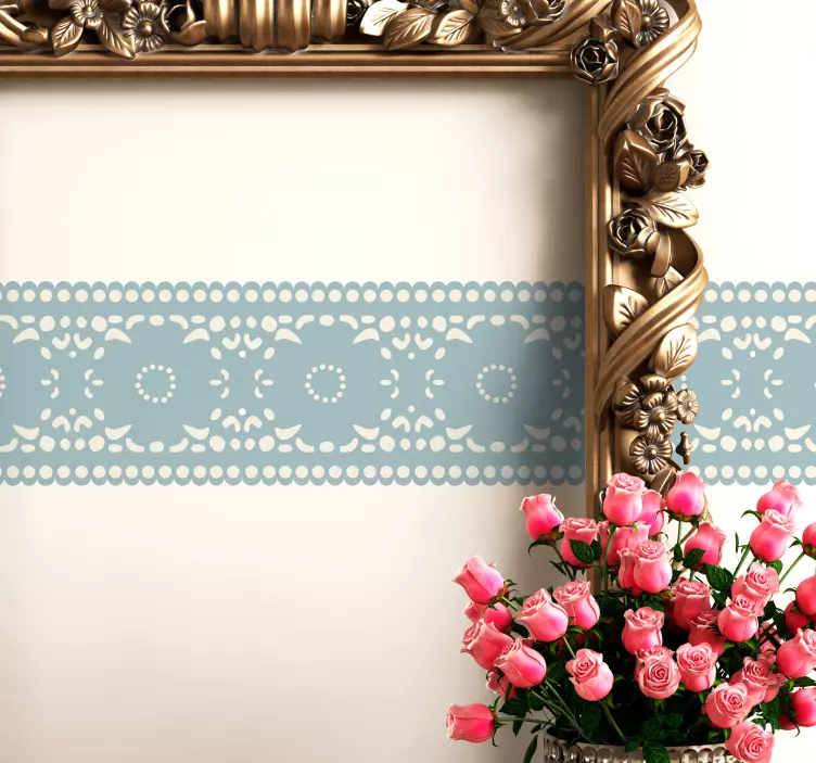 Muursticker Bloemen Borduur - TenStickers