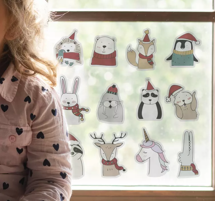 Muursticker boerderijdieren charmante dierensculpturen - TenStickers