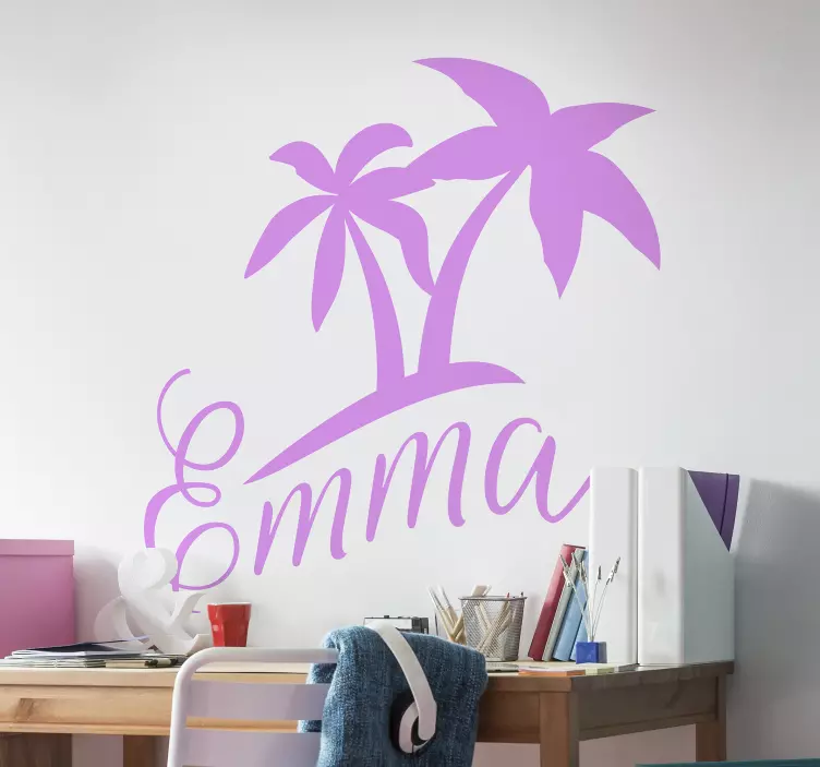 Muursticker kinderkamer boom palmboom naamsticker - TenStickers