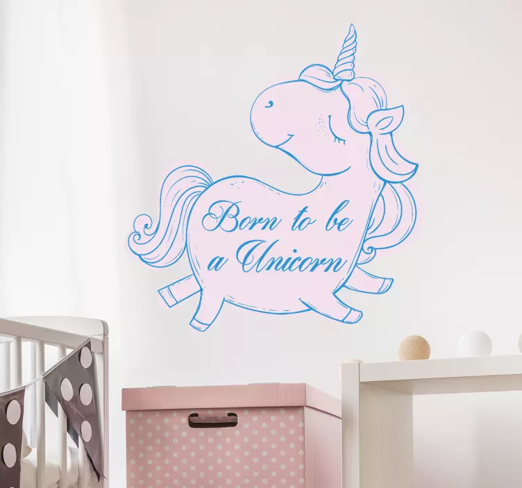 Muursticker born to be a unicorn - TenStickers