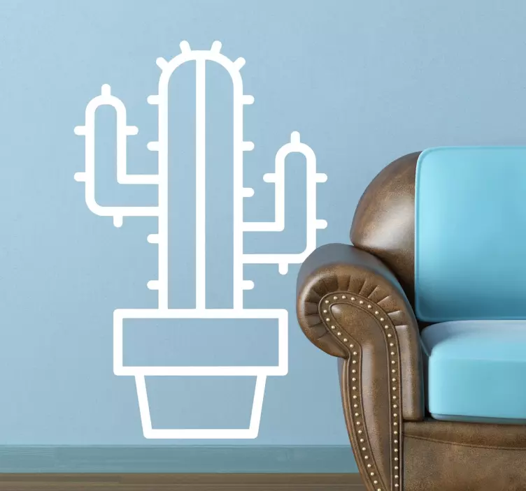 Muursticker Cactus Silhouet - TenStickers