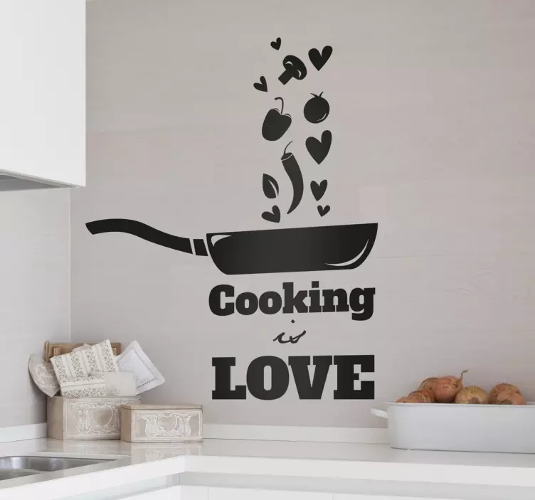 Muursticker cooking is love - TenStickers
