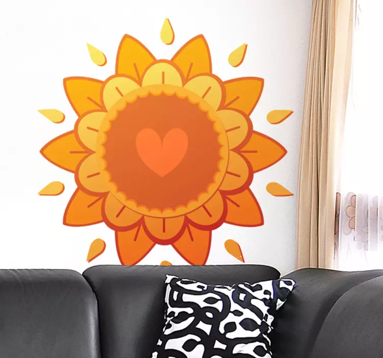 Muursticker decoratieve bloem liefde - TenStickers