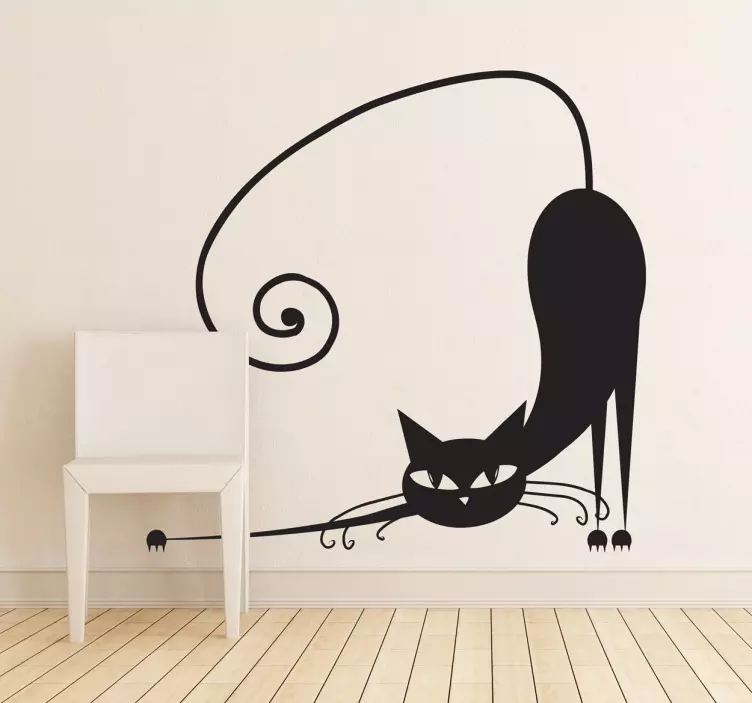 Muursticker Decoratieve Kat - TenStickers