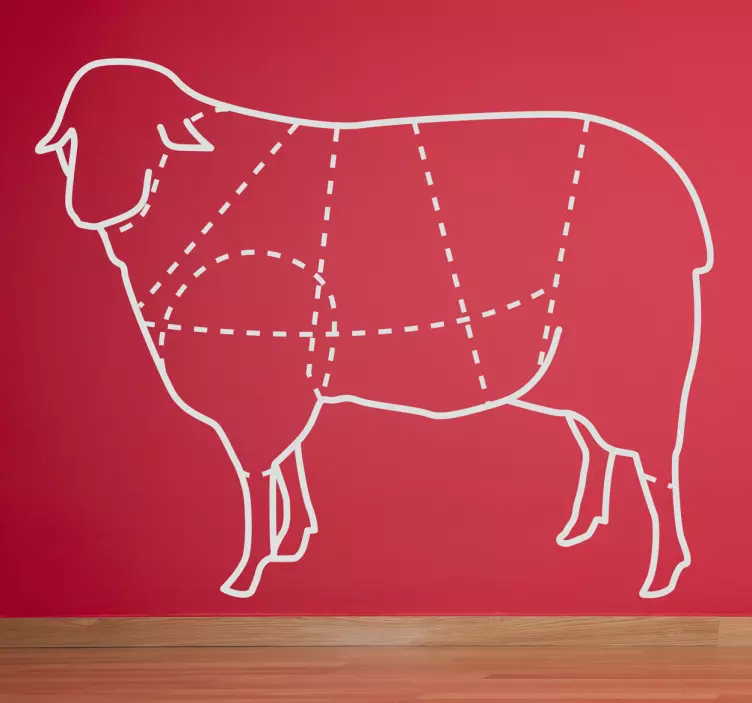 Muursticker delen schaap silhouet - TenStickers