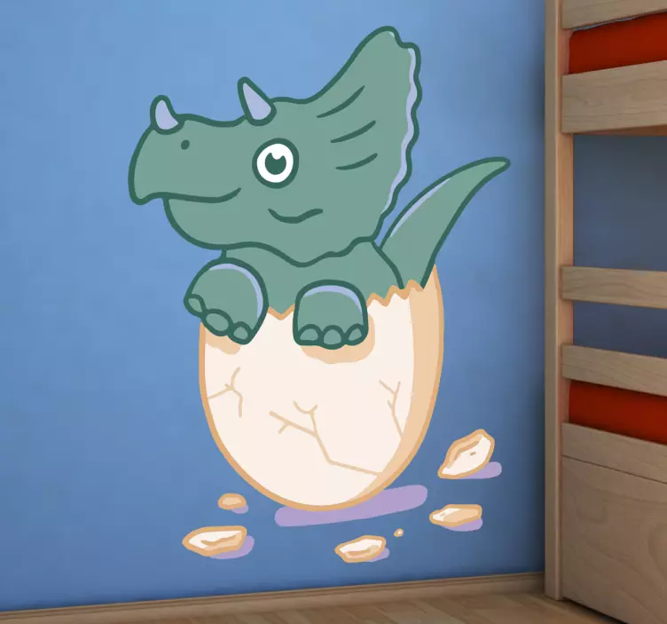 Muursticker Dino uit ei - TenStickers