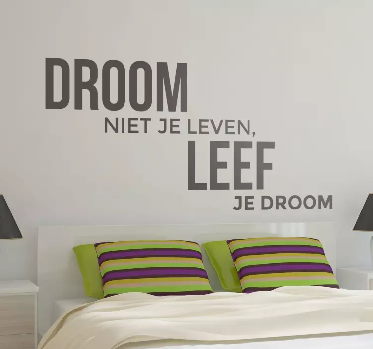 Muursticker droom niet je leven - TenStickers