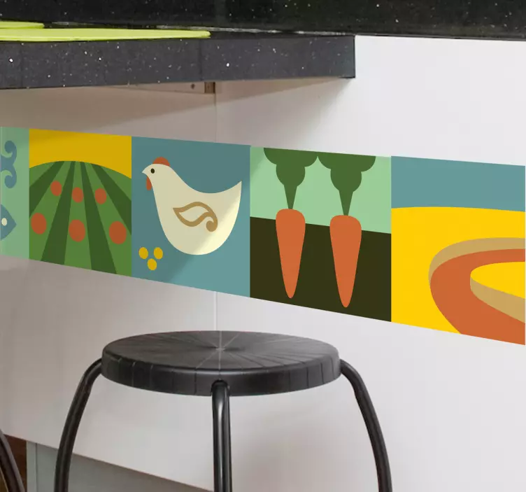 Muursticker ecologisch eten - TenStickers