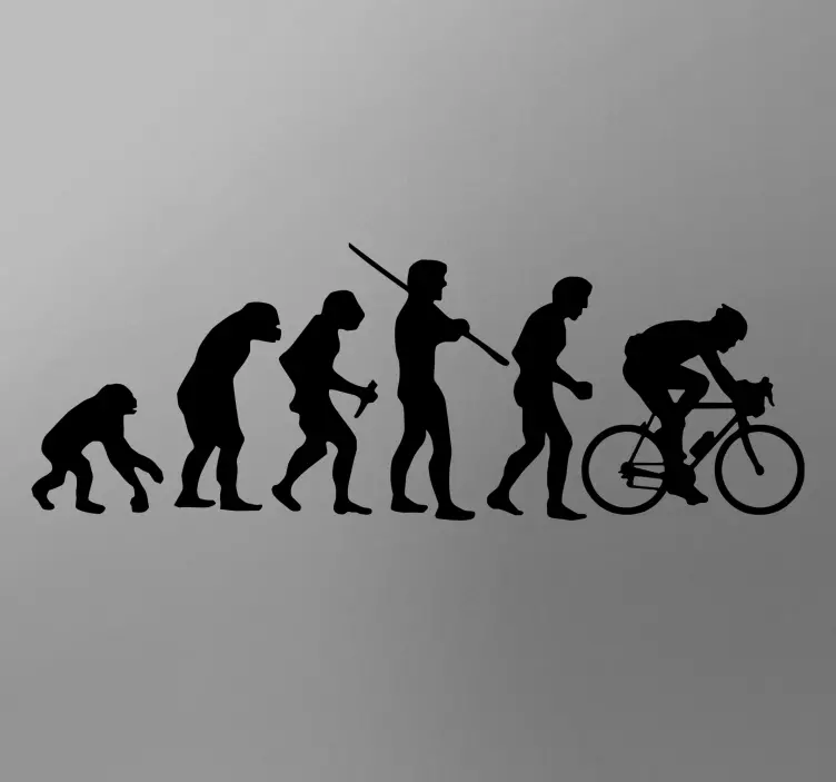 Muursticker evolutie fietsers - TenStickers