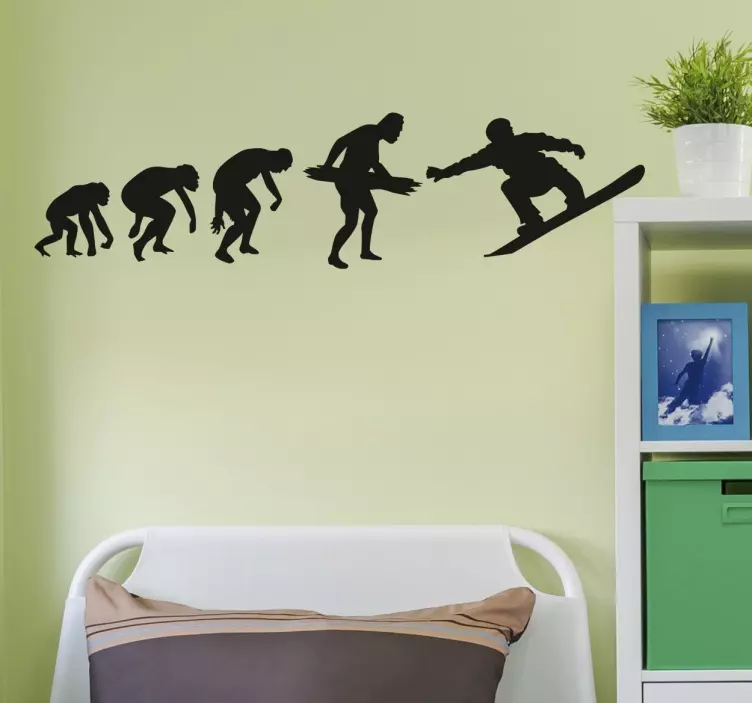Muursticker evolutie snowboarden - TenStickers