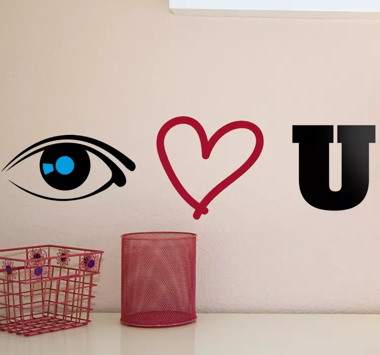 Muursticker Eye Hart U - TenStickers