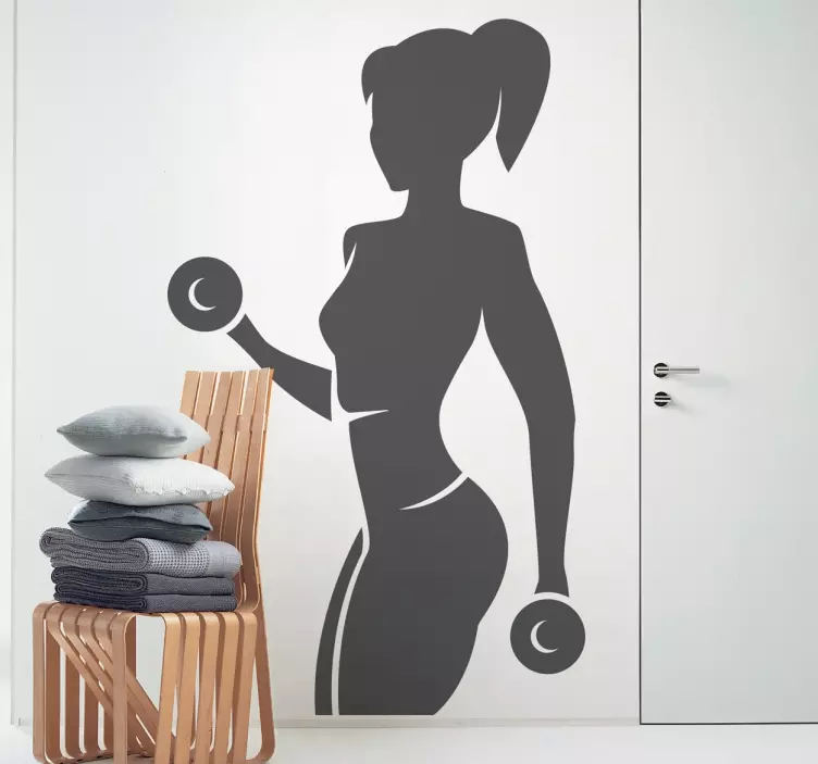 Muursticker Fitness Dame - TenStickers