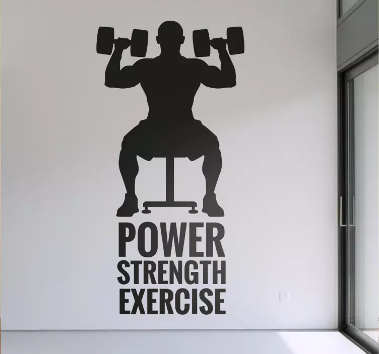 Muursticker fitness Power, Strength, Exercise - TenStickers