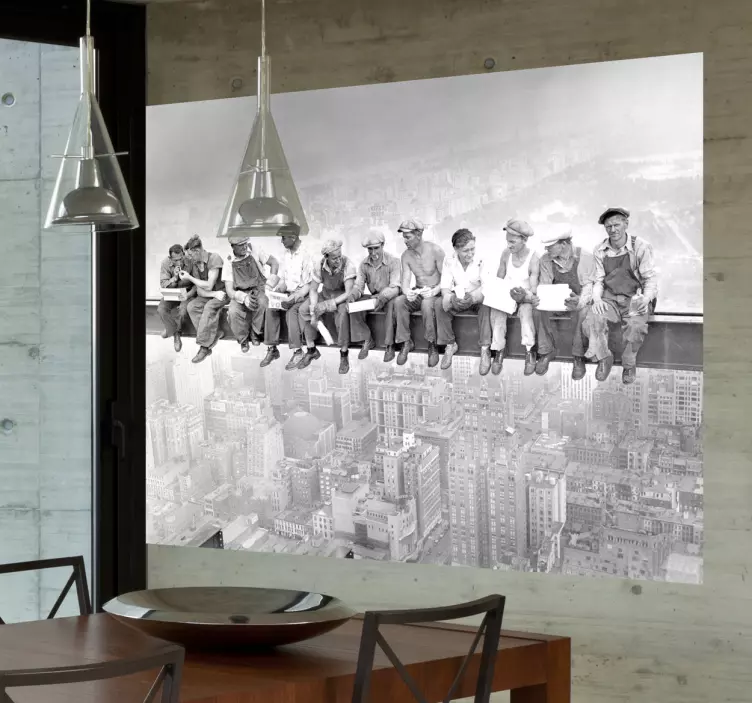 Muursticker foto Arbeiders Rockefeller Center - TenStickers