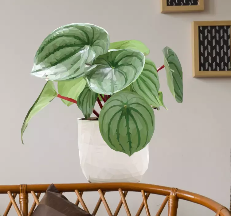 Muursticker geometrisch tropische plant - TenStickers