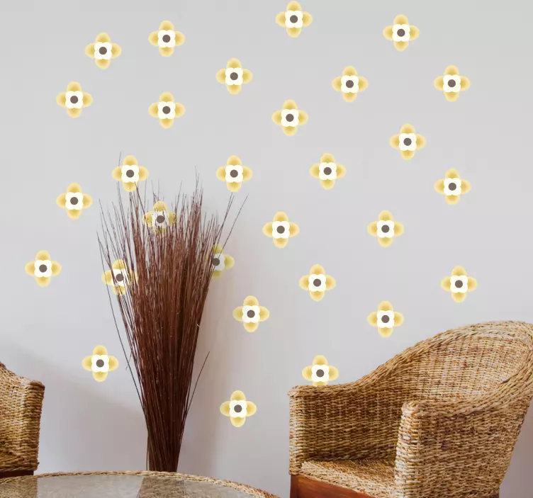 Muursticker geometrische bloemen - TenStickers