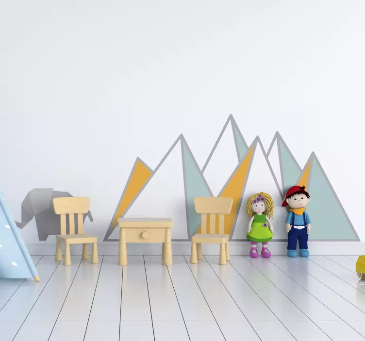 Geometrische stijl met een olifant dieren sticker - TenStickers