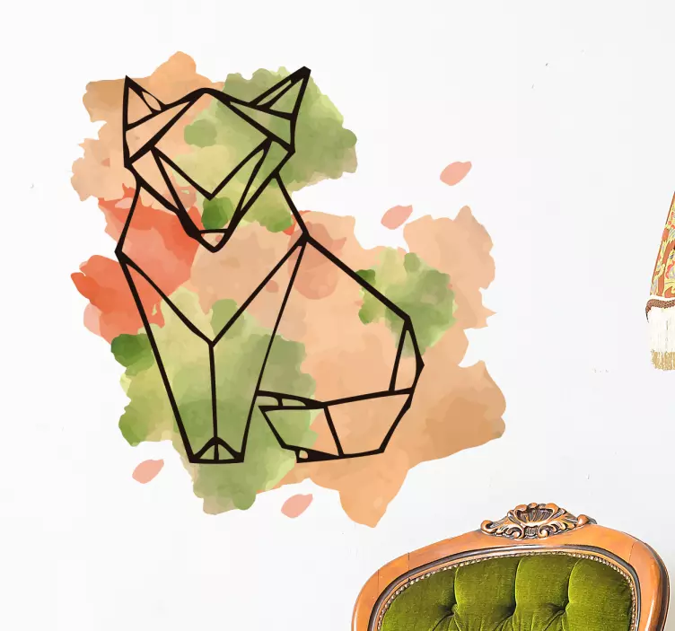 Muursticker geometrische vos spetters - TenStickers