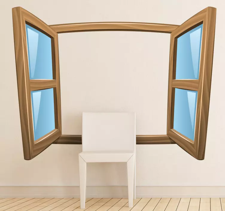 Muursticker getekend open raam - TenStickers