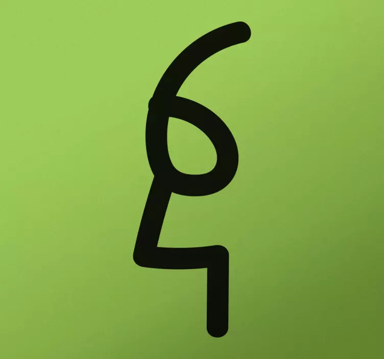 Muursticker gezicht vier en zes - TenStickers