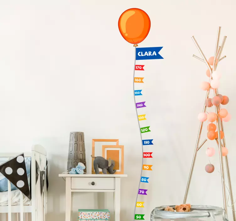Muursticker groeimeter ballon - TenStickers