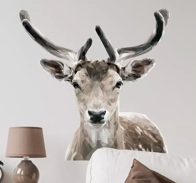 Muursticker hert portret geometrisch - TenStickers