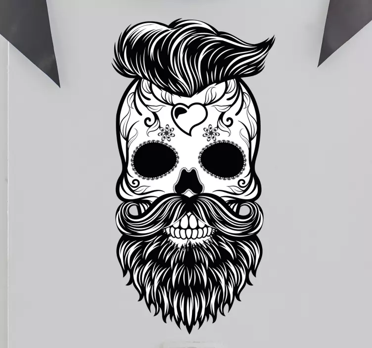 Muursticker hipster doodshoofd Mexicaans - TenStickers