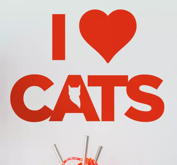 Muursticker I love Cats - TenStickers