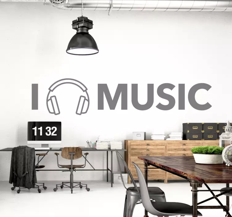 Muursticker I Love Music - TenStickers