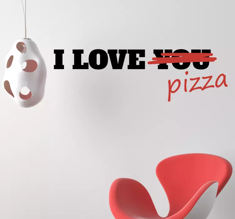 Muursticker I love pizza - TenStickers