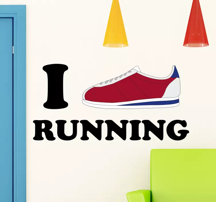 Muursticker I love running - TenStickers