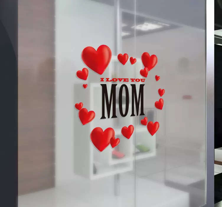 Muursticker I love you mom hartjes - TenStickers