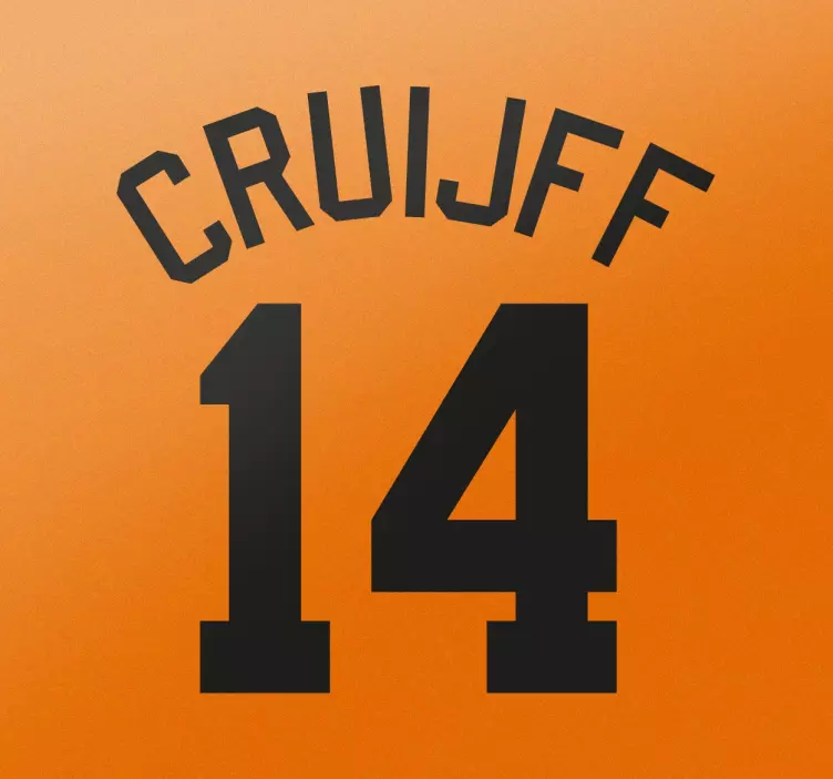 Muursticker Johan Cruijff Nummer 14 - TenStickers