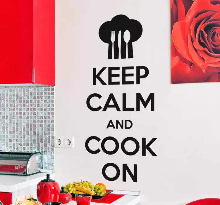Muursticker Keep Calm and Cook on - TenStickers