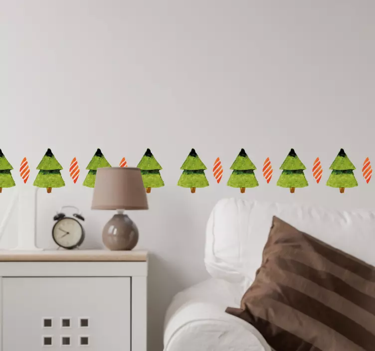 Muursticker Kerst boompjes - TenStickers