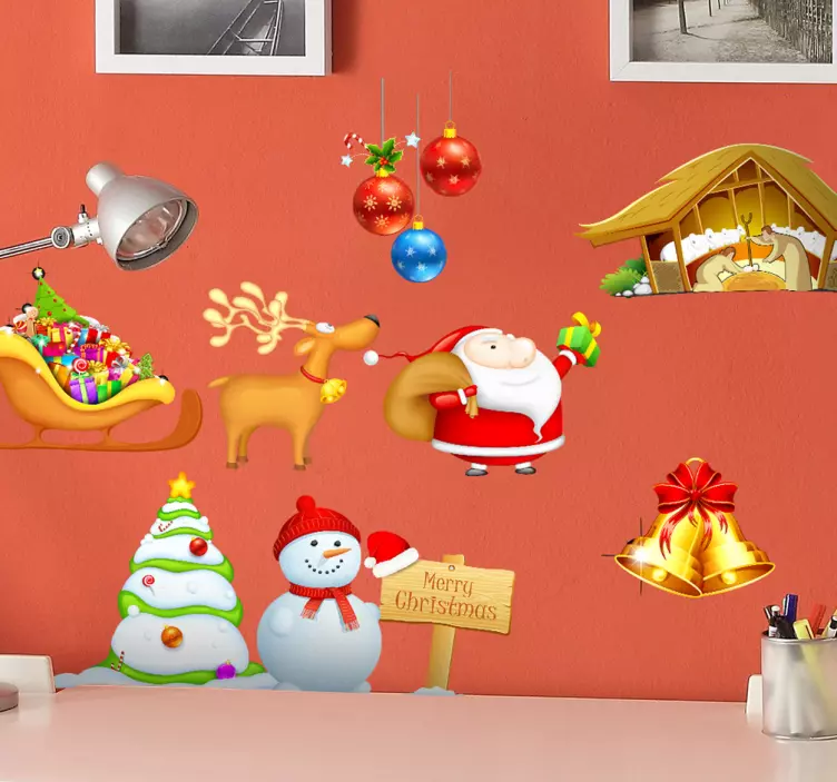 Muursticker Kerstmis Attributen - TenStickers