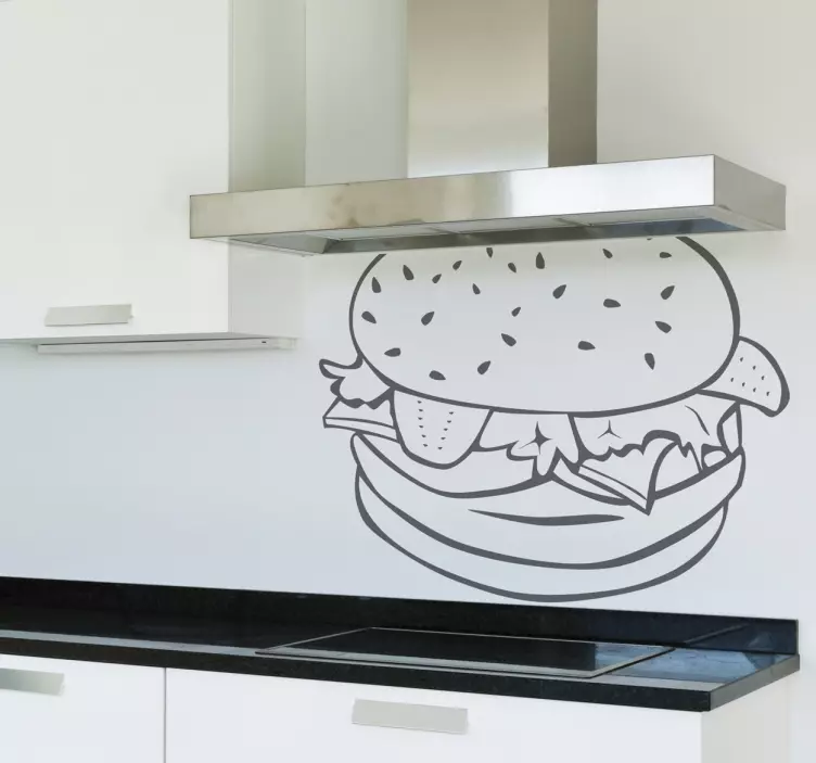 Muursticker keuken hamburger - TenStickers