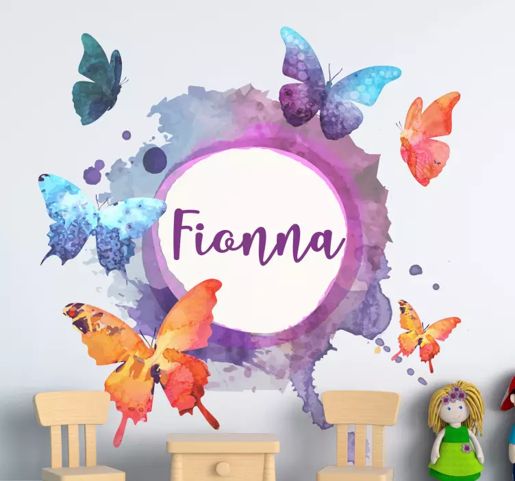 Muursticker kinderkamer levendige vlinder compositie - TenStickers