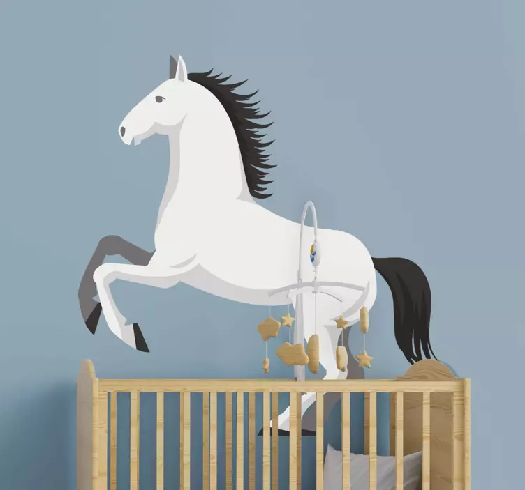 Muursticker kinderkamer opstaande paardenfiguur - TenStickers